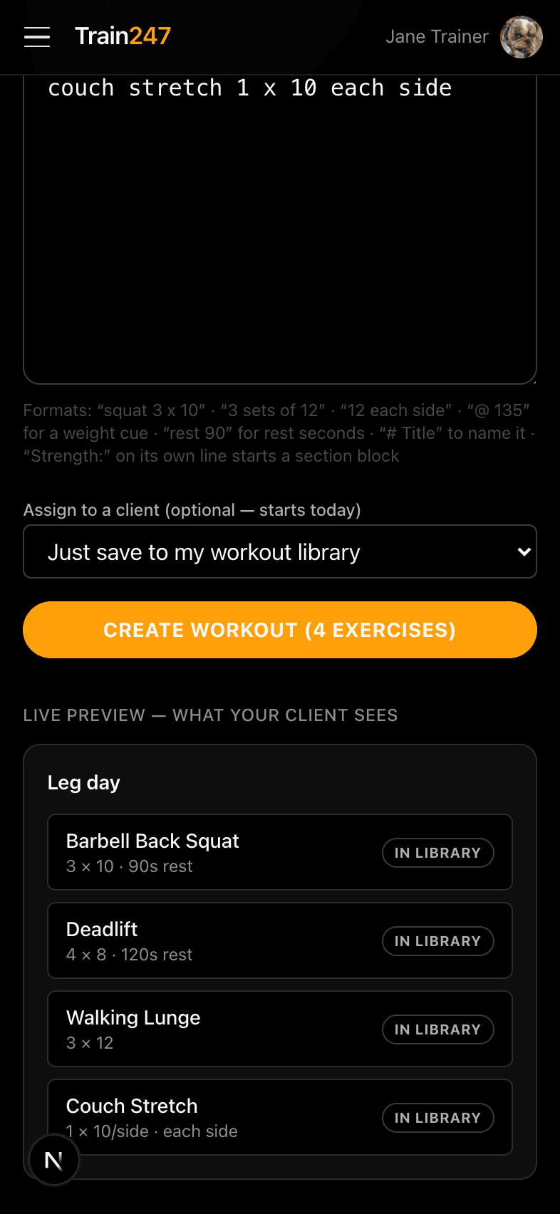 It's a real, loggable workout